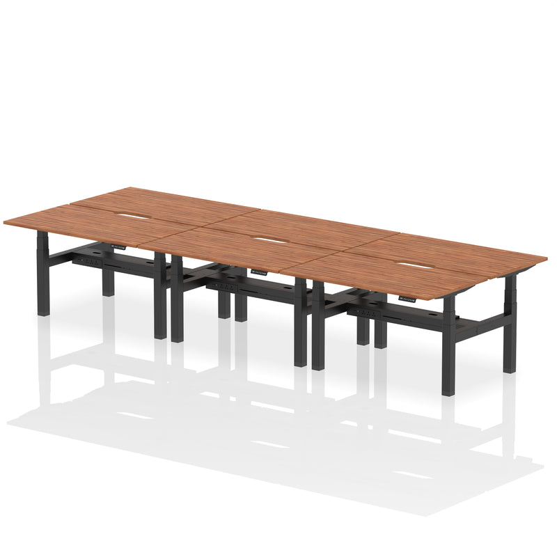 Dynamic Air Back-to-Back Scalloped Edge Bench Desk 6 Person