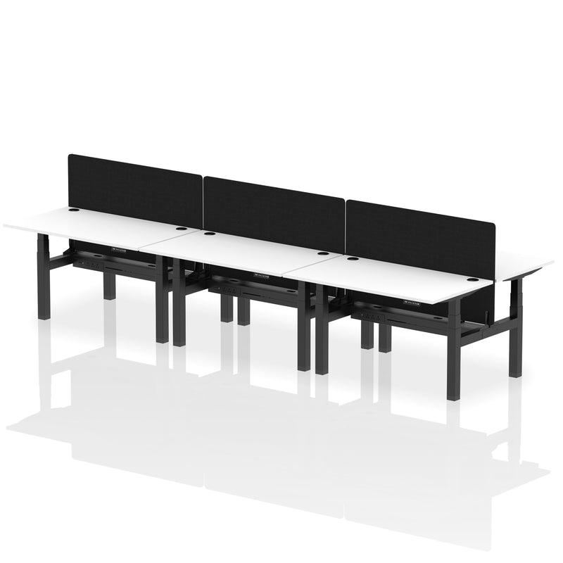 Dynamic Air Back-to-Back Bench Desk 6 Person with Screen