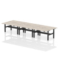Dynamic Air Back-to-Back Scalloped Edge Height Adjustable Bench Desk - 6 Person