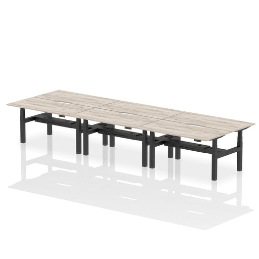 Dynamic Air Back-to-Back Scalloped Edge Bench Desk 6 Person