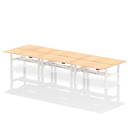 Dynamic Air Back-to-Back Scalloped Edge Bench Desk 6 Person