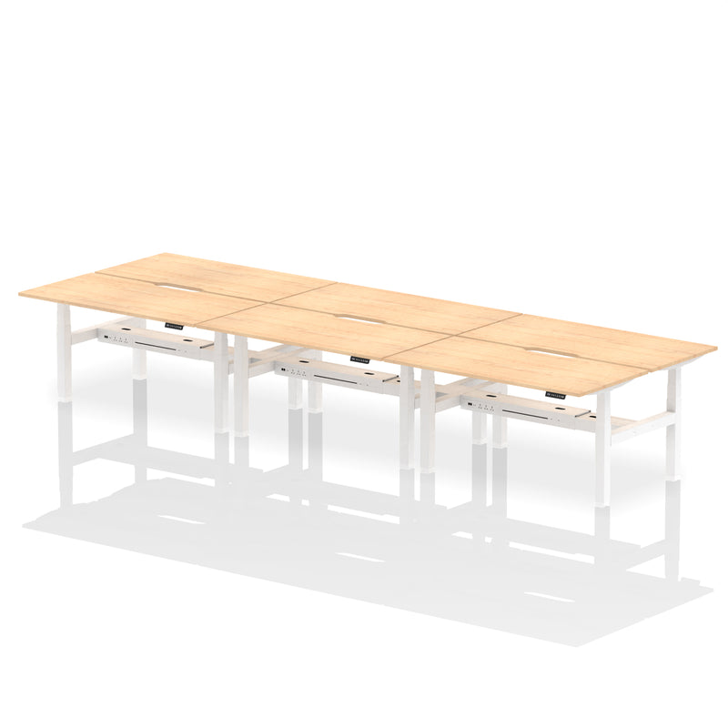Dynamic Air Back-to-Back Scalloped Edge Bench Desk 6 Person