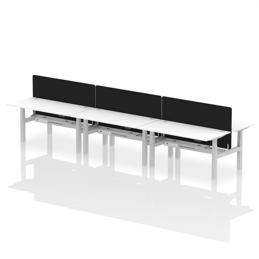 Dynamic Air Back-to-Back Bench Desk 6 Person with Screen