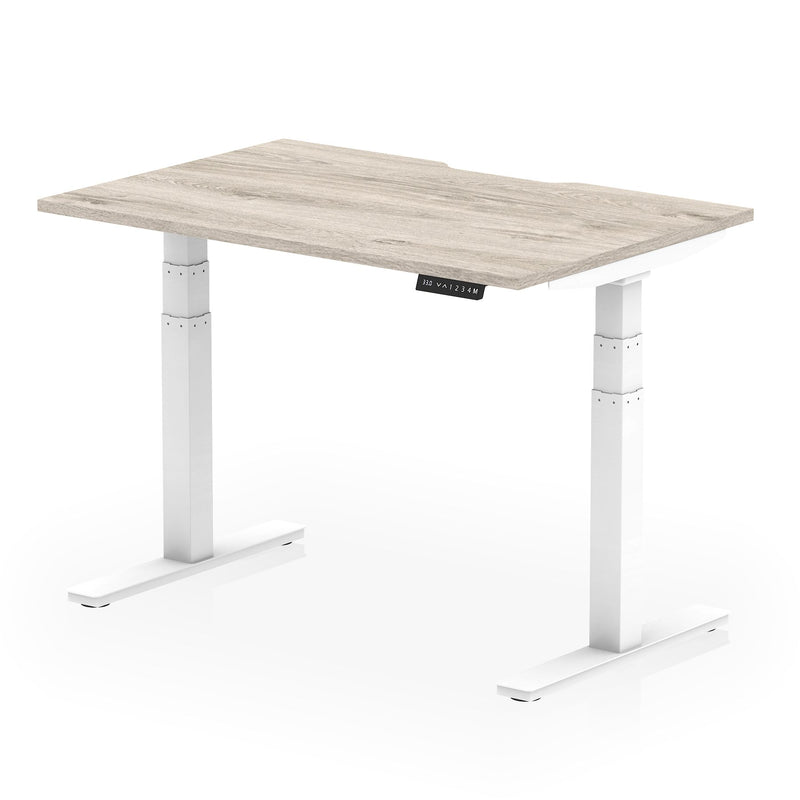 Dynamic Air Scalloped Edge desk in Walnut, White legs