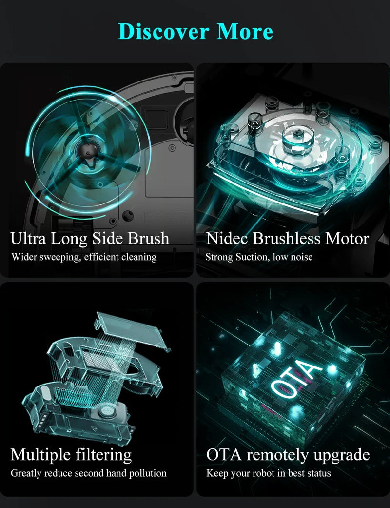 ABIR X8 Robot Vacuum Cleaner ,Laser System, Multiple Floors Maps, Zone Cleaning,Restricted Area Setting for Home Carpet Cleaning - image 34