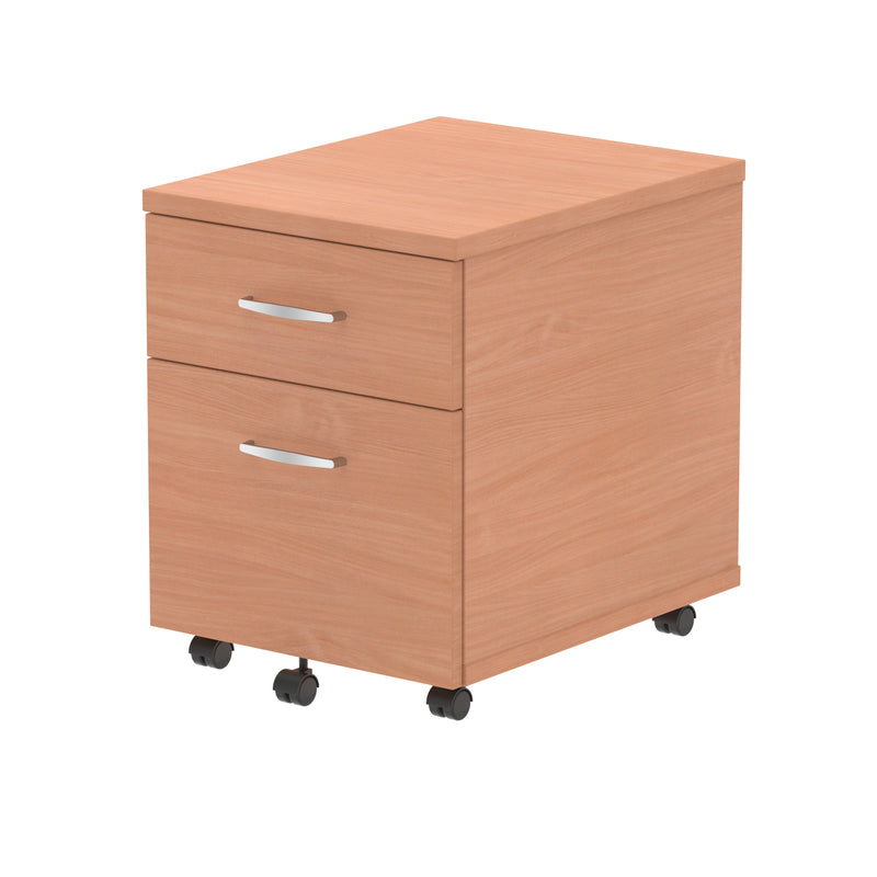 Impulse Mobile Pedestal - Beech - 2 Drawer - Homesplex