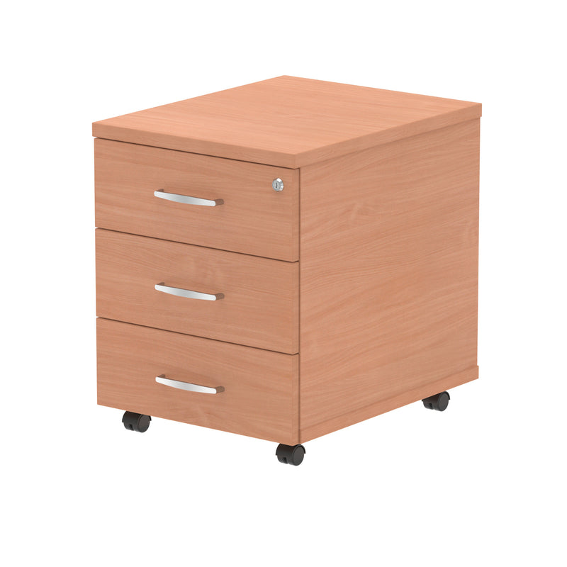 Impulse Mobile Pedestal - Beech - 3 Drawer - Homesplex