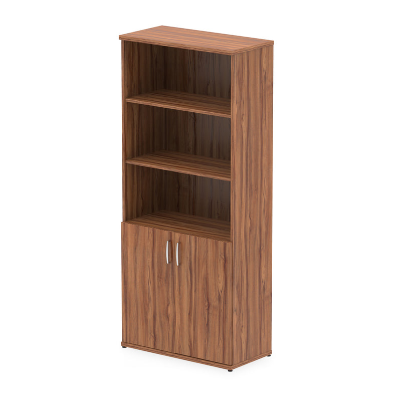 Impulse Open Shelves Cupboard - Walnut - Door Walnut - Homesplex