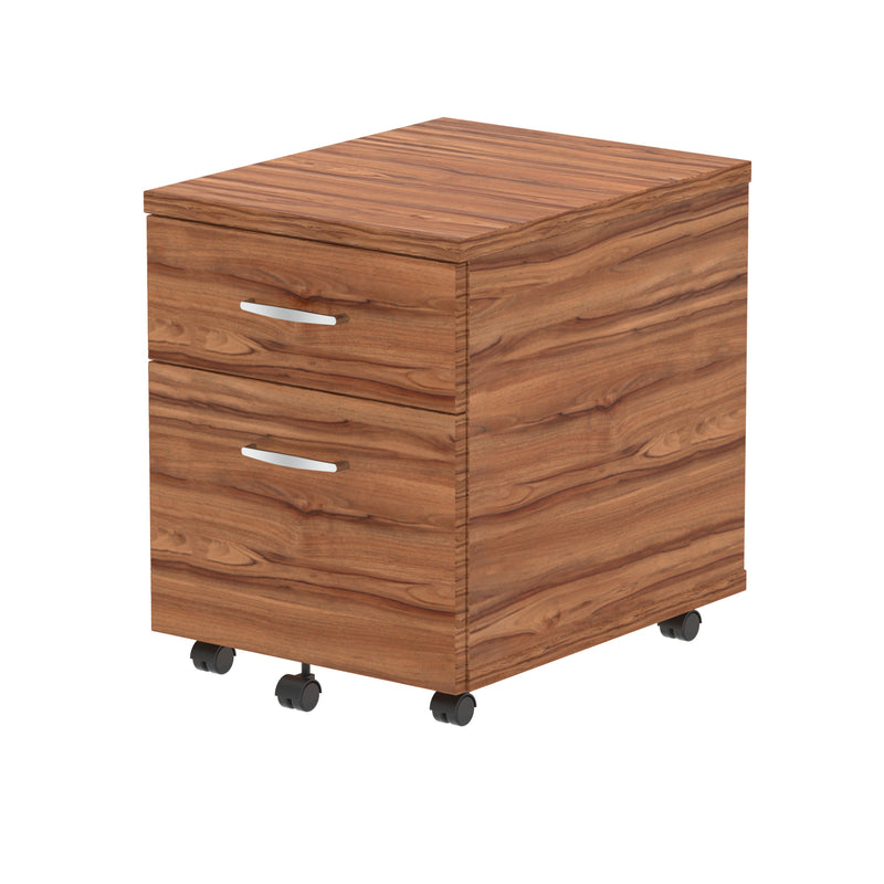 Impulse Mobile Pedestal - Walnut - 2 Drawer - Homesplex