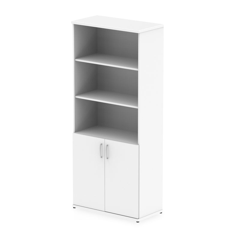 Impulse Open Shelves Cupboard - White - Door White - Homesplex