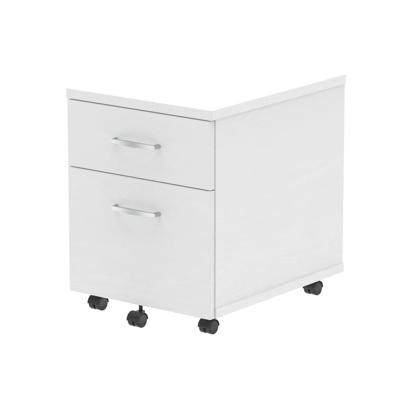 Impulse Mobile Pedestal - White - 2 Drawer - Homesplex