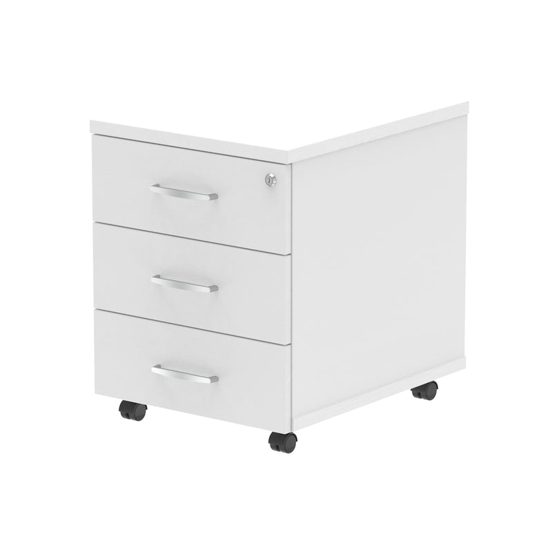 Impulse Mobile Pedestal - White - 3 Drawer - Homesplex