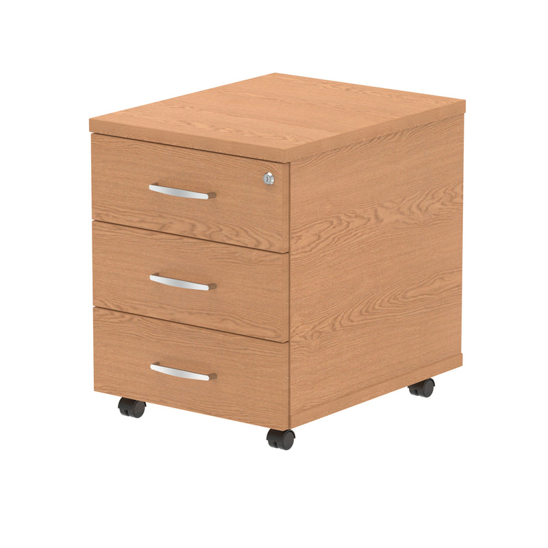 Impulse Mobile Pedestal - Oak - 3 Drawer - Homesplex