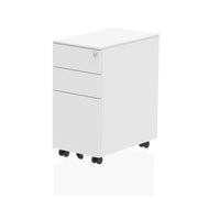 Steel Mobile Pedestal - White - Slim - Homesplex