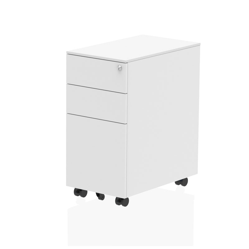 Steel Mobile Pedestal - White - Slim - Homesplex