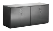 High Gloss Twin Cupboard With Credenza Top - Black - 1600 - Homesplex