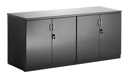 High Gloss Twin Cupboard With Credenza Top - Black - 1600 - Homesplex
