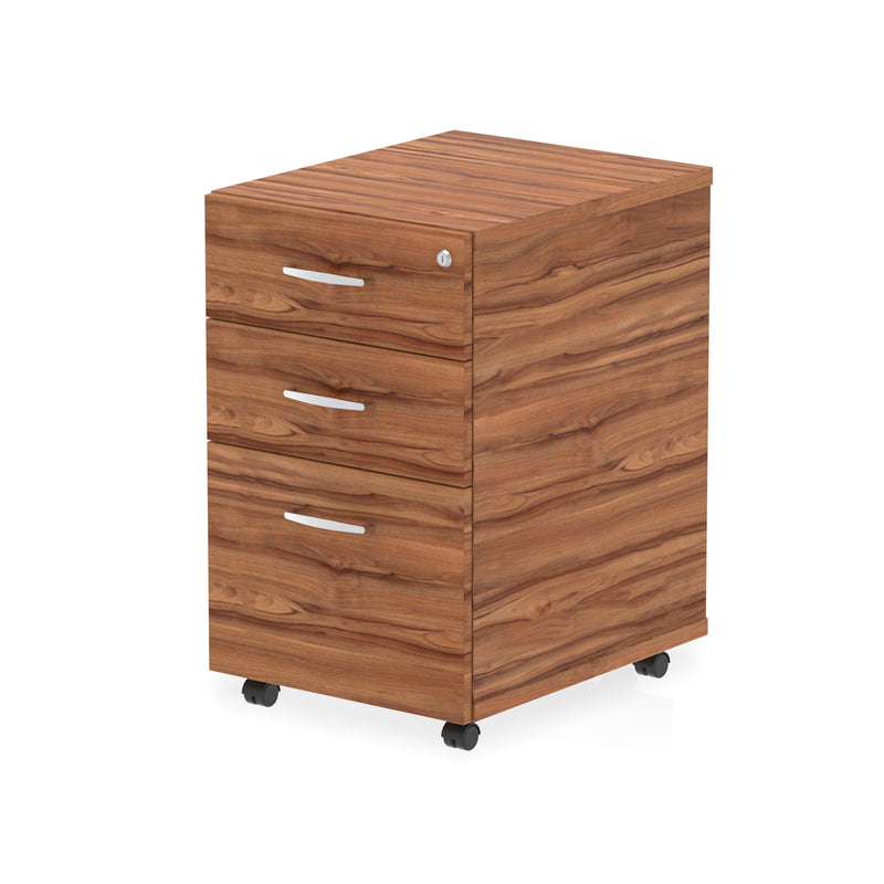 Impulse Under Desk Pedestal - Walnut - 3 Drawer - Homesplex