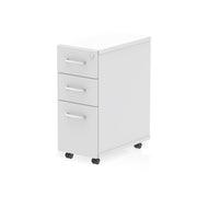 Impulse Narrow Under Desk Pedestal - White - 3 Drawer - Homesplex