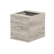 Impulse Fixed Pedestal - Grey Oak - 2 Drawer - Homesplex