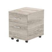 Impulse Mobile Pedestal - Grey Oak - 2 Drawer - Homesplex
