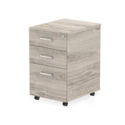 Impulse Under Desk Pedestal - Grey Oak - 3 Drawer - Homesplex
