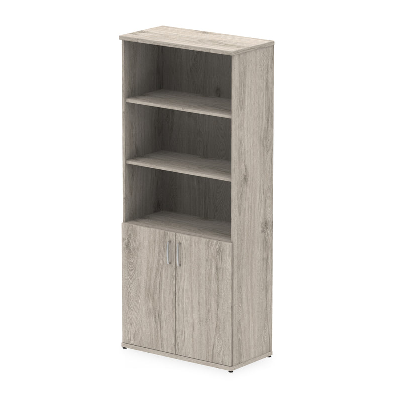 Impulse Open Shelves Cupboard - Grey Oak - Door Grey Oak - Homesplex