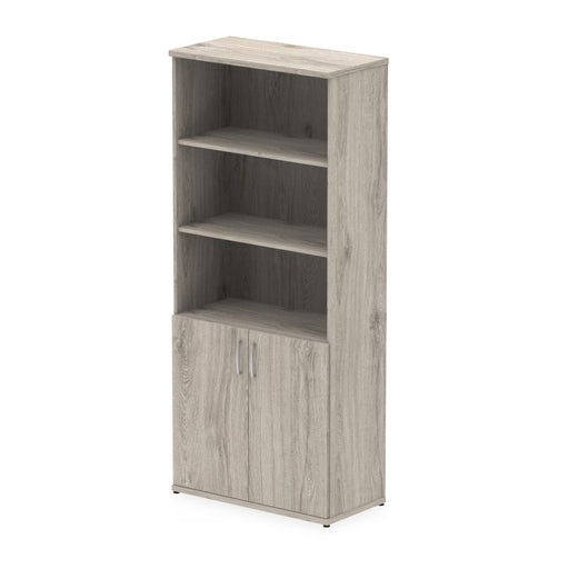 Impulse Open Shelves Cupboard - Grey Oak - Door Grey Oak - Homesplex