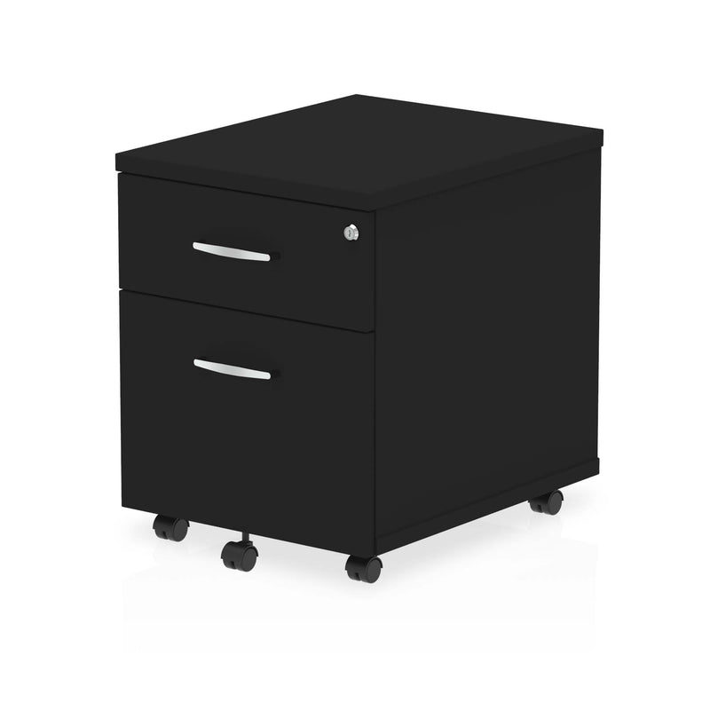 Impulse Mobile Pedestal - Black - 2 Drawer - Homesplex