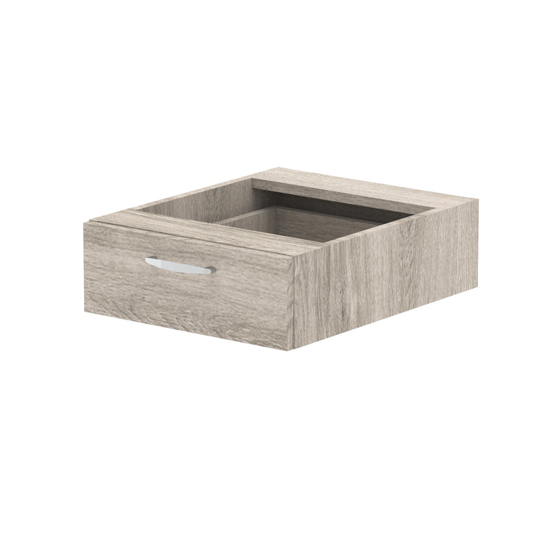 Impulse One Drawer Fixed Pedestal - Grey Oak - Homesplex