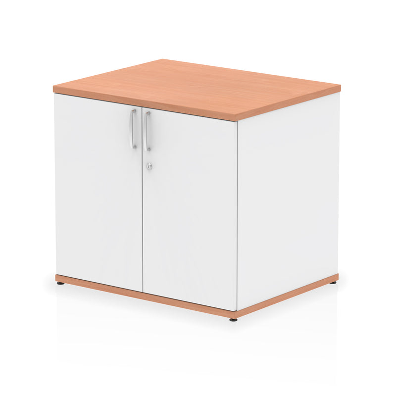 Impulse Desk High Cupboard - Beech & White - Homesplex