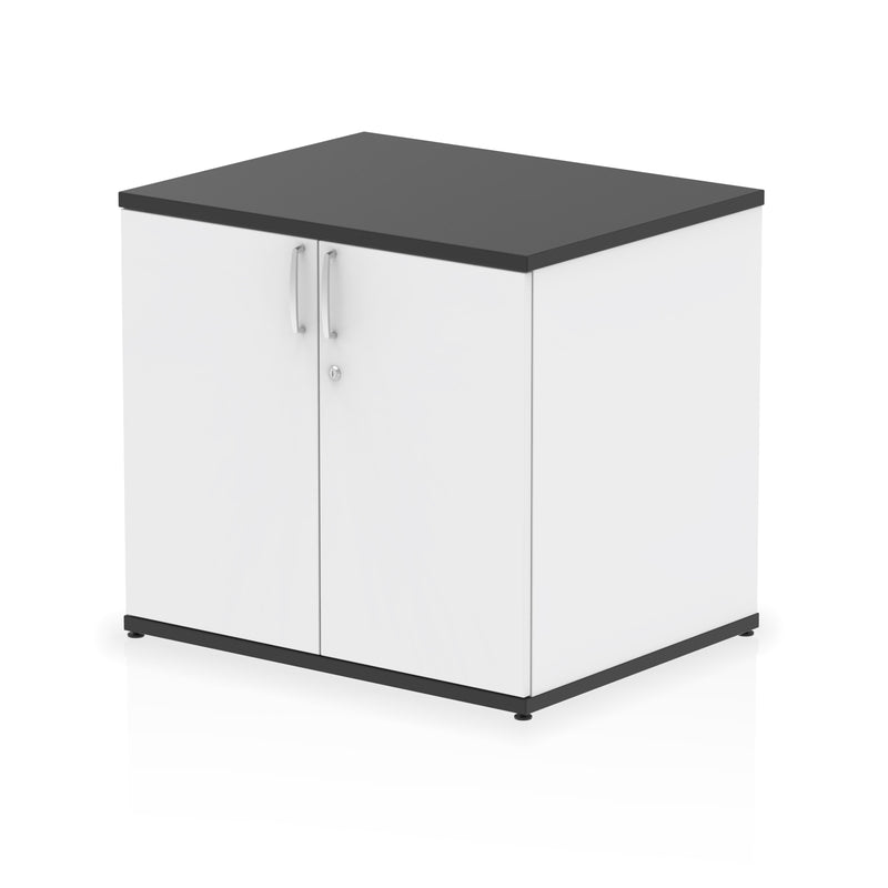 Impulse Desk High Cupboard - Black & White - Homesplex