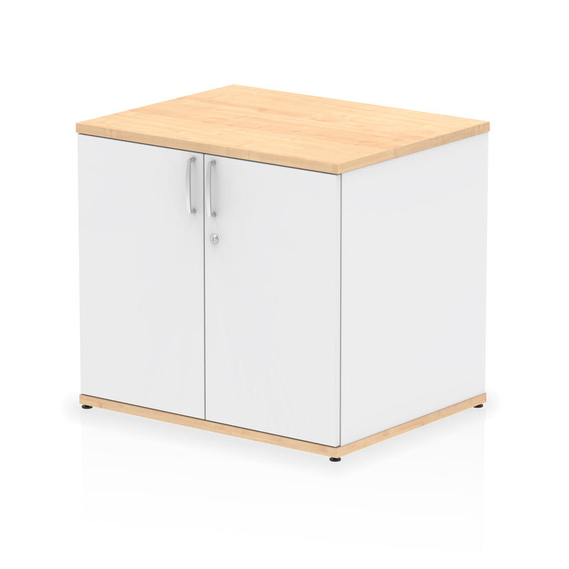 Impulse Desk High Cupboard - Maple & White - Homesplex