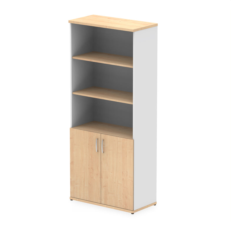 Impulse Open Shelves Cupboard - Maple & White - Door Maple - Homesplex