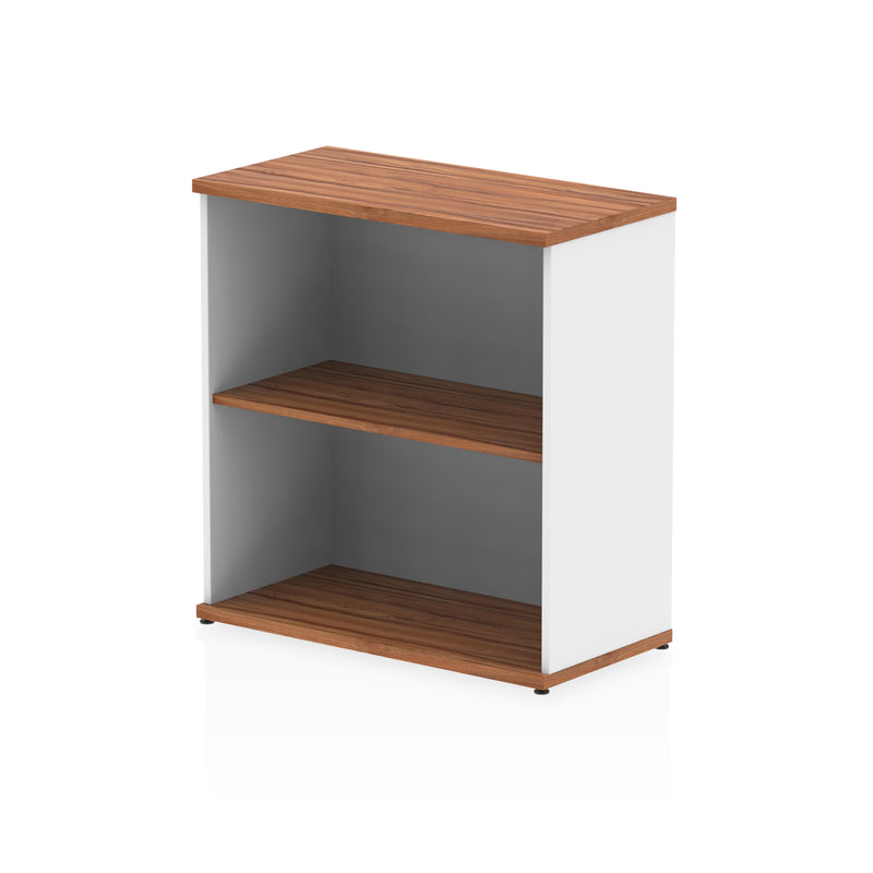 Impulse Bookcase (Available in 4 Sizes) - Walnut & White - 800 - Homesplex