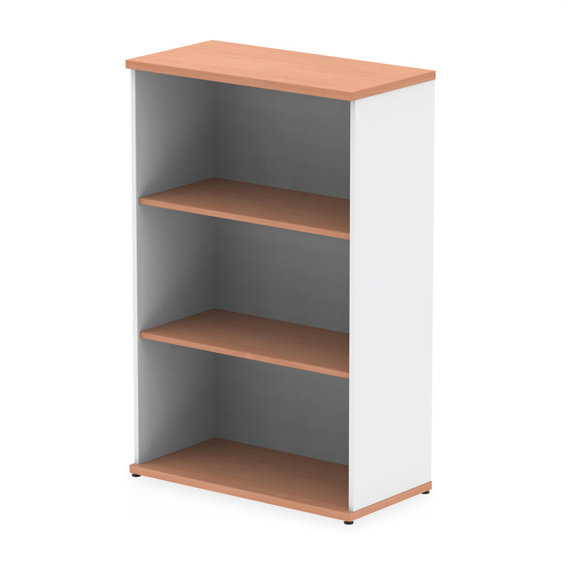 Impulse Bookcase (Available in 4 Sizes) - Beech & White - 1200 - Homesplex