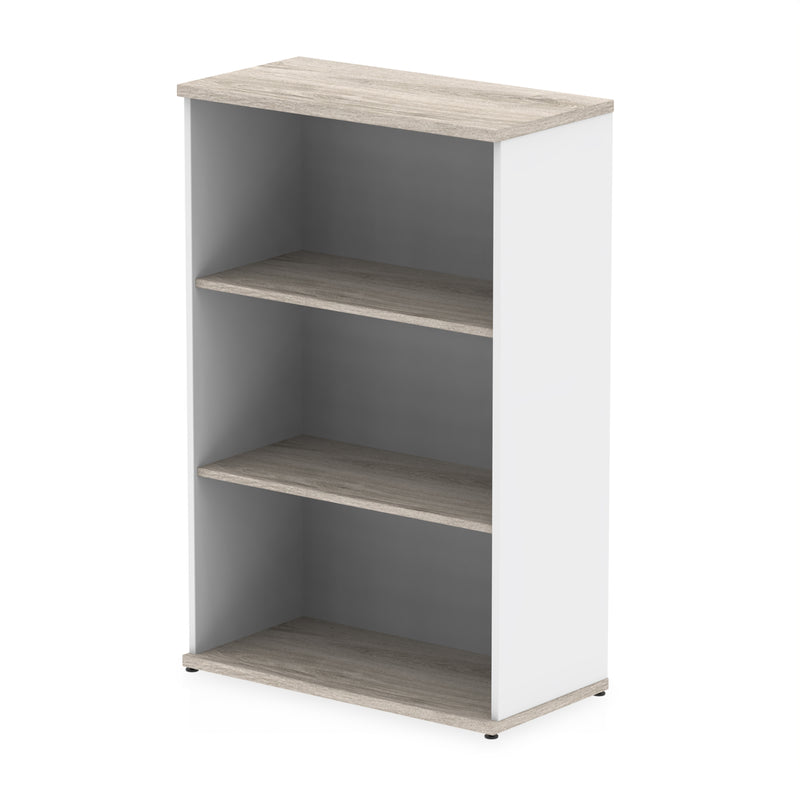 Impulse Bookcase (Available in 4 Sizes) - Grey Oak & White - 1200 - Homesplex
