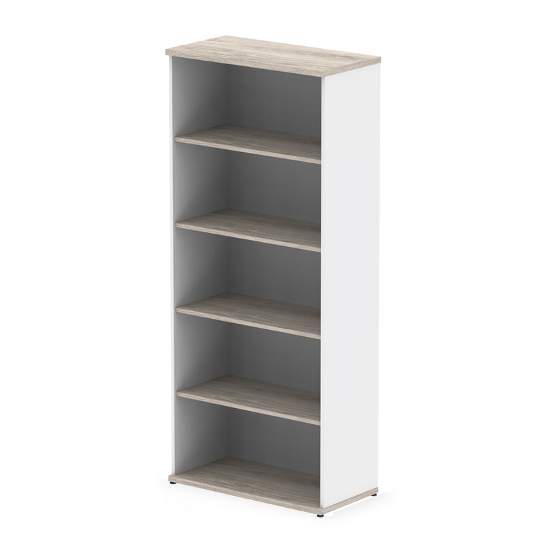 Impulse Bookcase (Available in 4 Sizes) - Grey Oak & White - 2000 - Homesplex