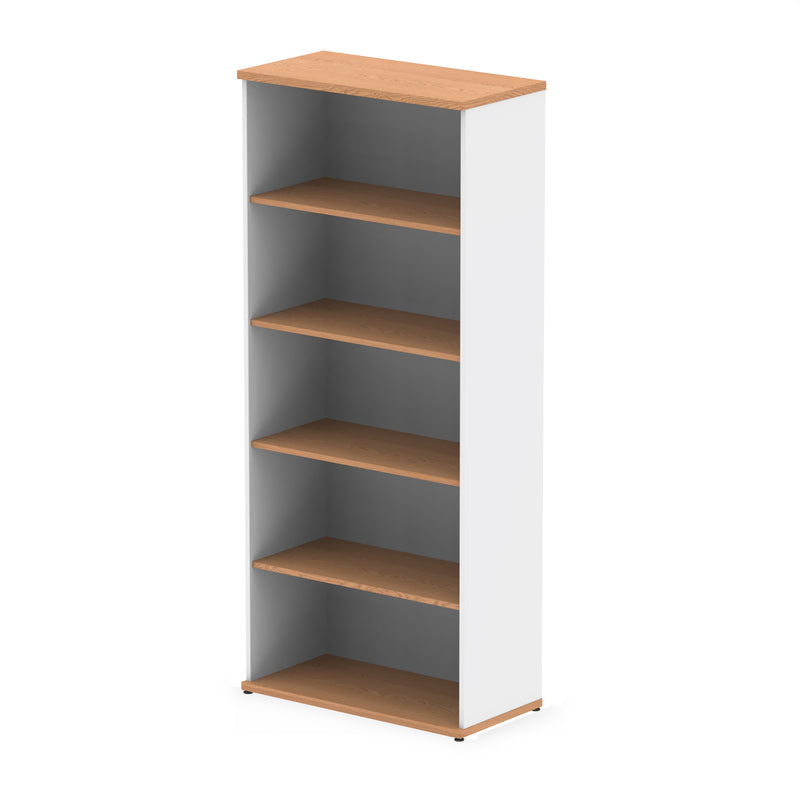 Impulse Bookcase (Available in 4 Sizes) - Oak & White - 2000 - Homesplex