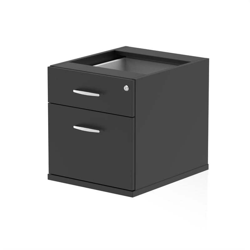 Impulse Fixed Pedestal - Black - 2 Drawer - Homesplex