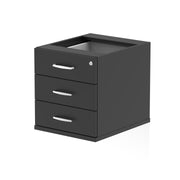 Impulse Fixed Pedestal - Black - 3 Drawer - Homesplex
