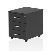 Impulse Mobile Pedestal - Black - 3 Drawer - Homesplex