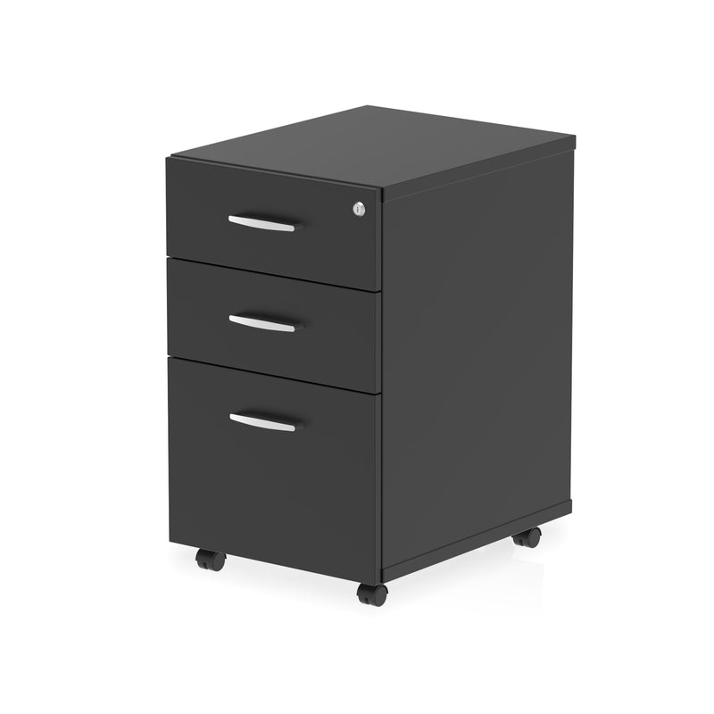 Impulse Under Desk Pedestal - Black - 3 Drawer - Homesplex