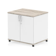 Impulse Mobile Cupboard - Grey Oak & White - Homesplex