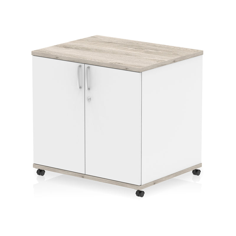 Impulse Mobile Cupboard - Grey Oak & White - Homesplex