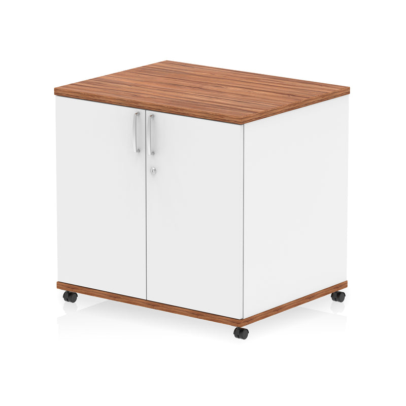 Impulse Mobile Cupboard - Walnut & White - Homesplex