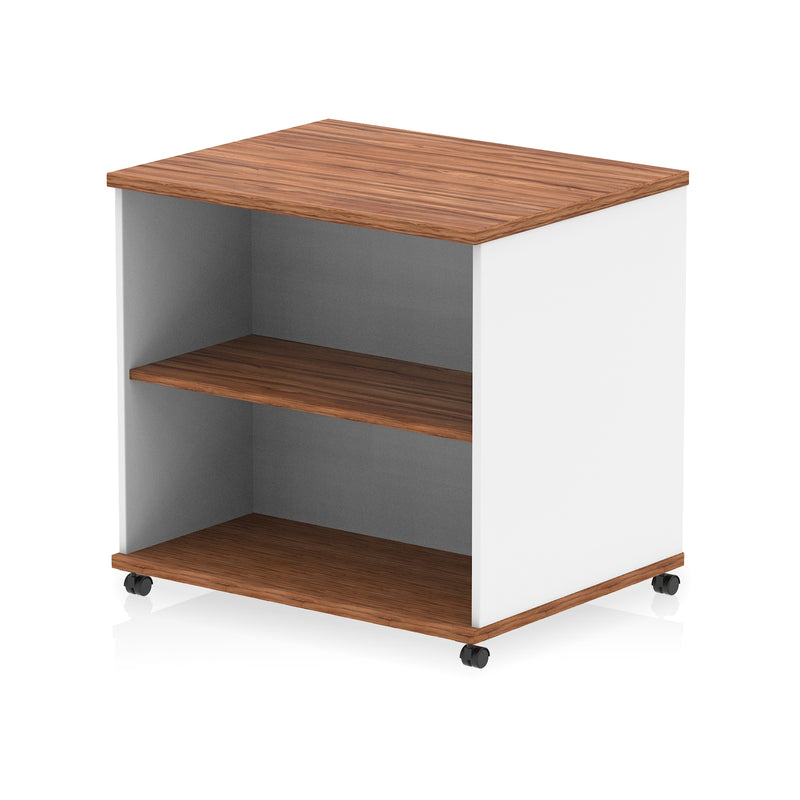 Impulse Mobile Bookcase - Walnut & White - Homesplex