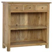 Country Style Low Bookcase - angled view showing drawers and shelves