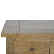 Country Style Low Bookcase - drawer with knob handle detail