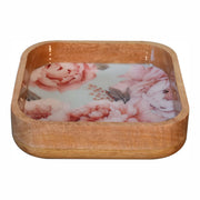 Pink Floral Square Bowl Set of 2